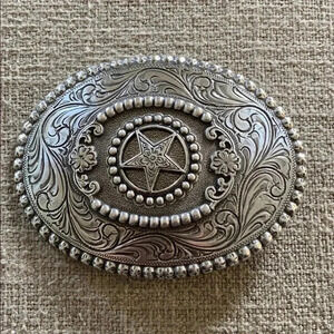 Silver  belt buckle